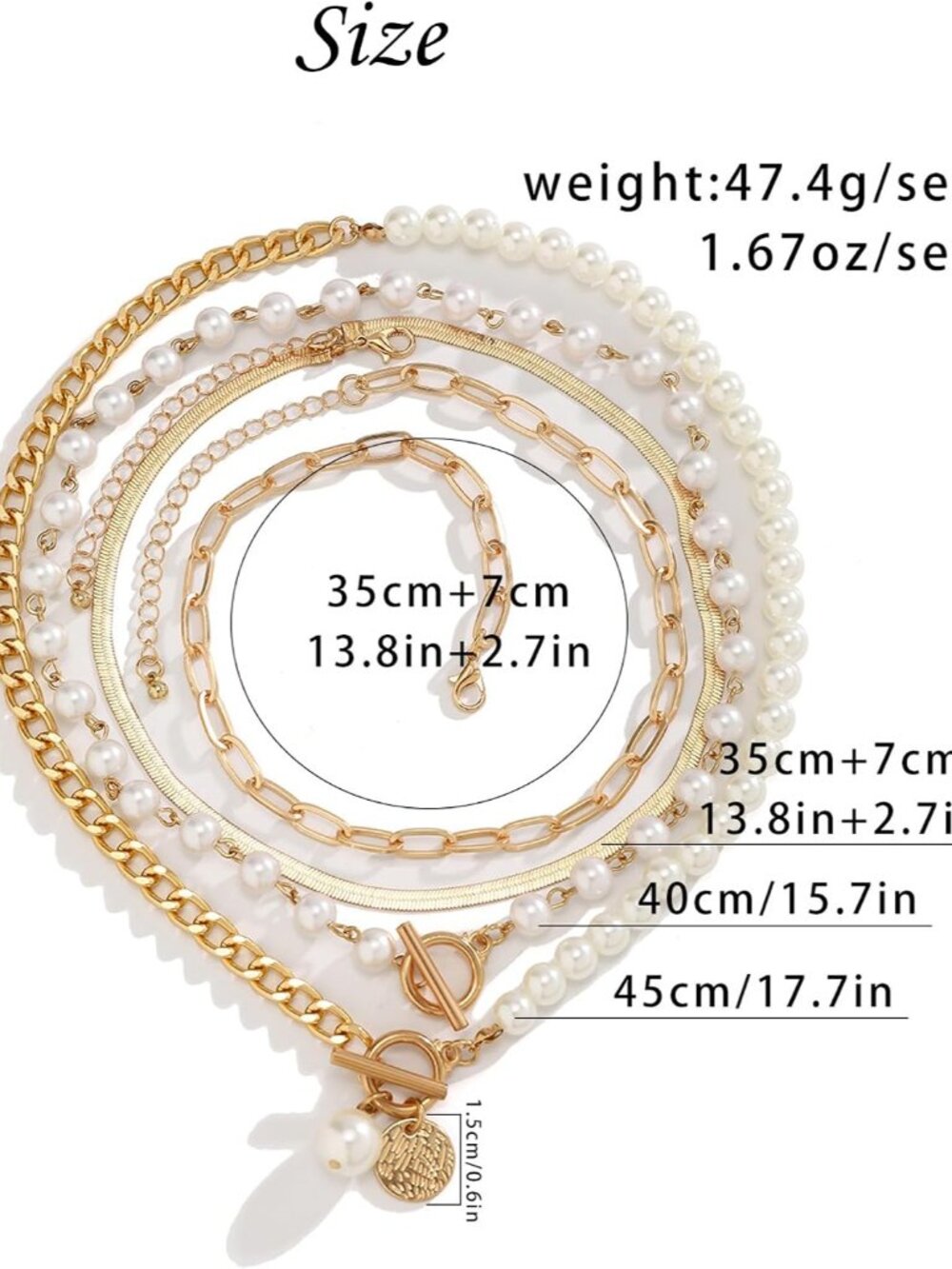 Gold Layered Necklaces for Women Chunky Layered Gold Necklaces Stacked Paperclip - Picture 7 of 8